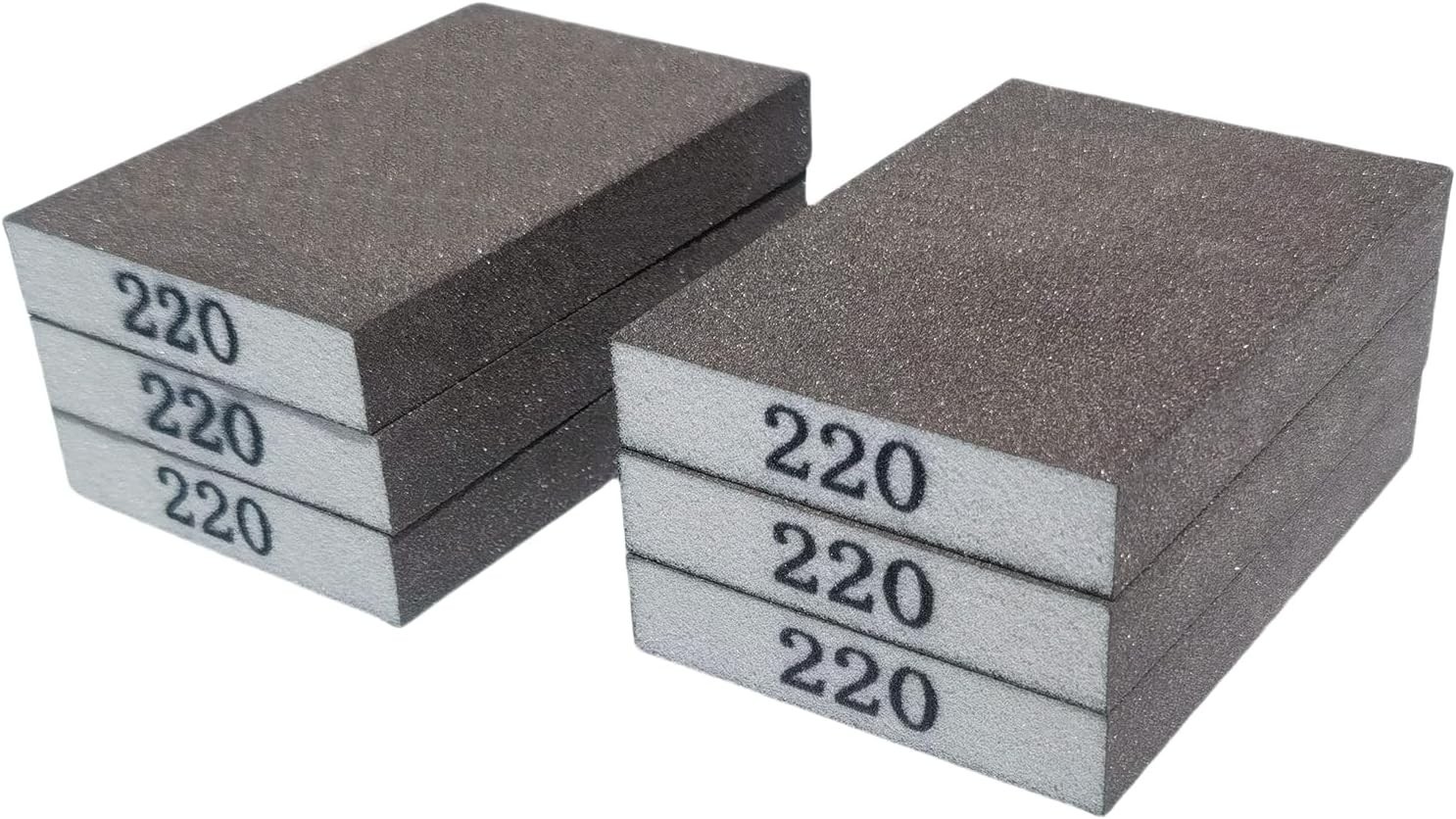 6 PCS 220 Grit Hand Sanding Blocks Set – Fine Sander Sponge, Wet and Dry…