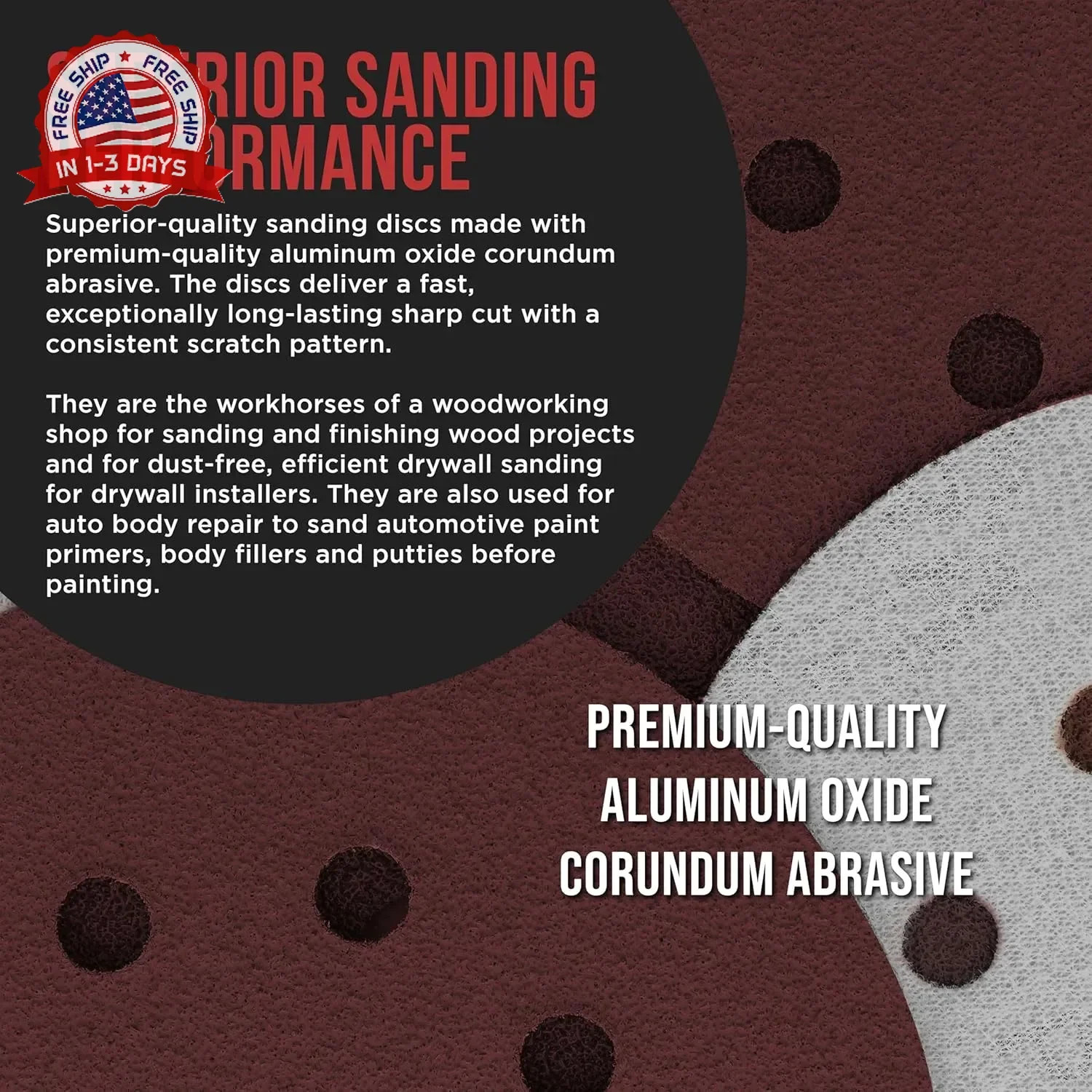 5″ Red 8-Hole Pattern Sanding Discs, 160 Disc Variety Pack, Grits