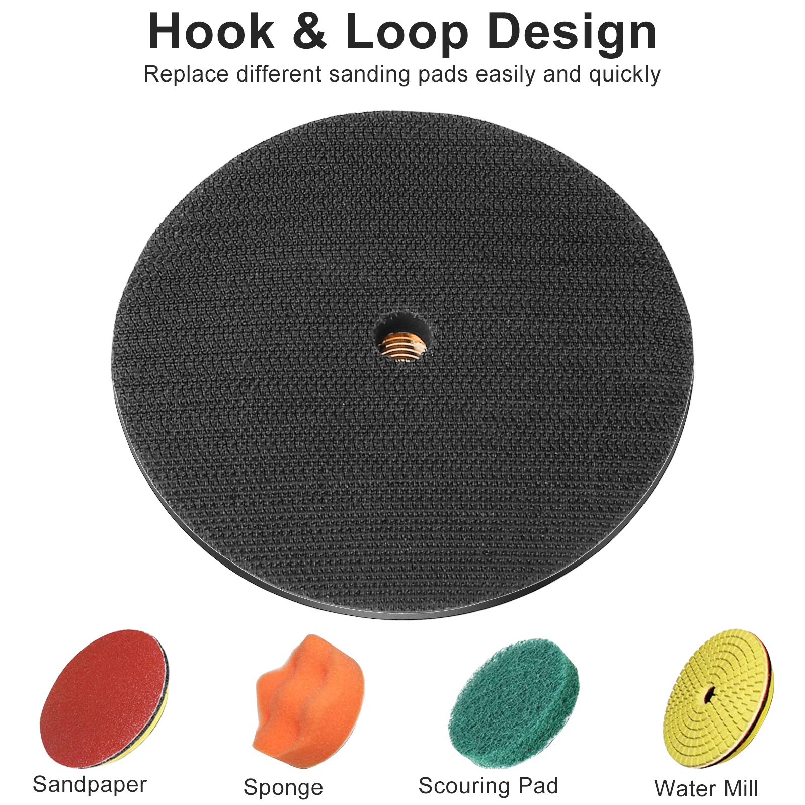 4″ Hook & Loop Backing Pad for Angle Grinder Polishing Disc w/ M14 Adapter