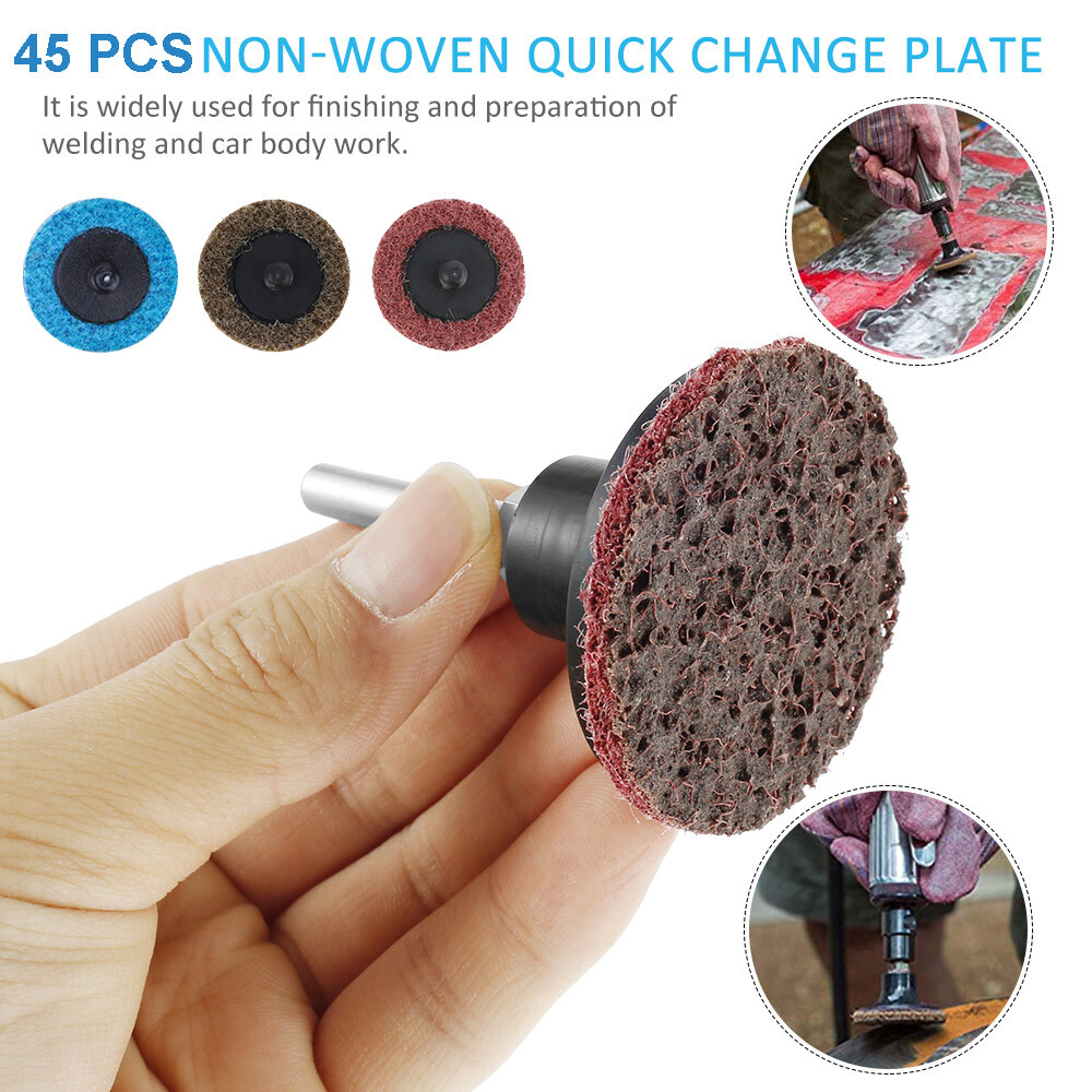 46Pcs 2 in Roll Lock Surface Conditioning Die Grinder Quick Change Sanding Discs