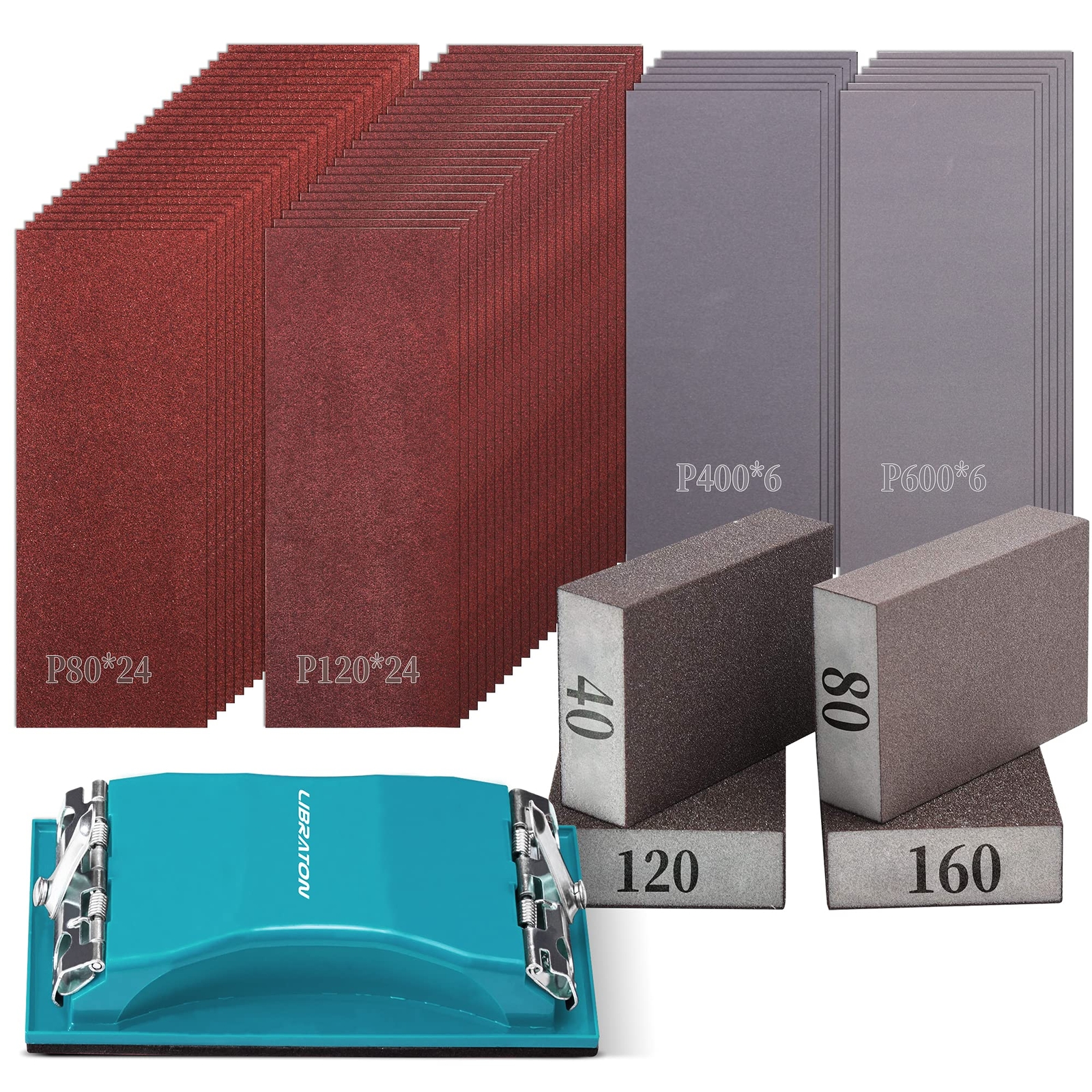 Sandpaper 65pcs Sand Paper Sandpaper Assortment 80/120/400/600grit Assorted Sand