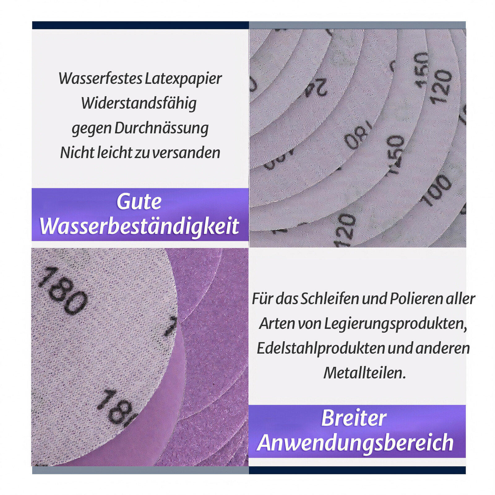 125mm Schleifscheiben Disc Schleifpapier Pads Körnung P60-P10000 Nass & Trocken