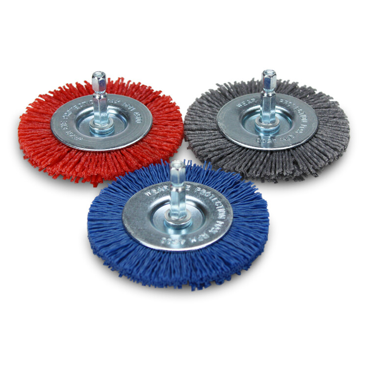 BHA 3″ Nylon Wire Wheel with 1/4″ Hex Shank for Drill or Die Grinder
