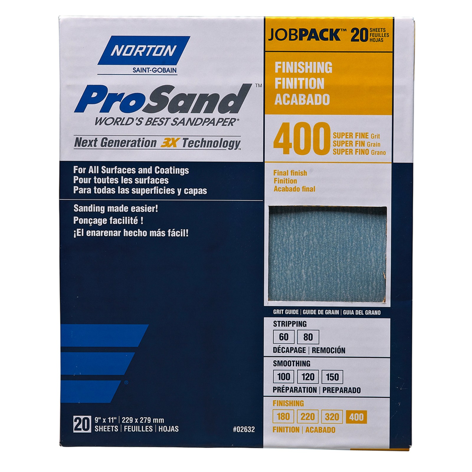 Norton ProSand 9″ x 11″ Sanding Sheets 400G 20pack