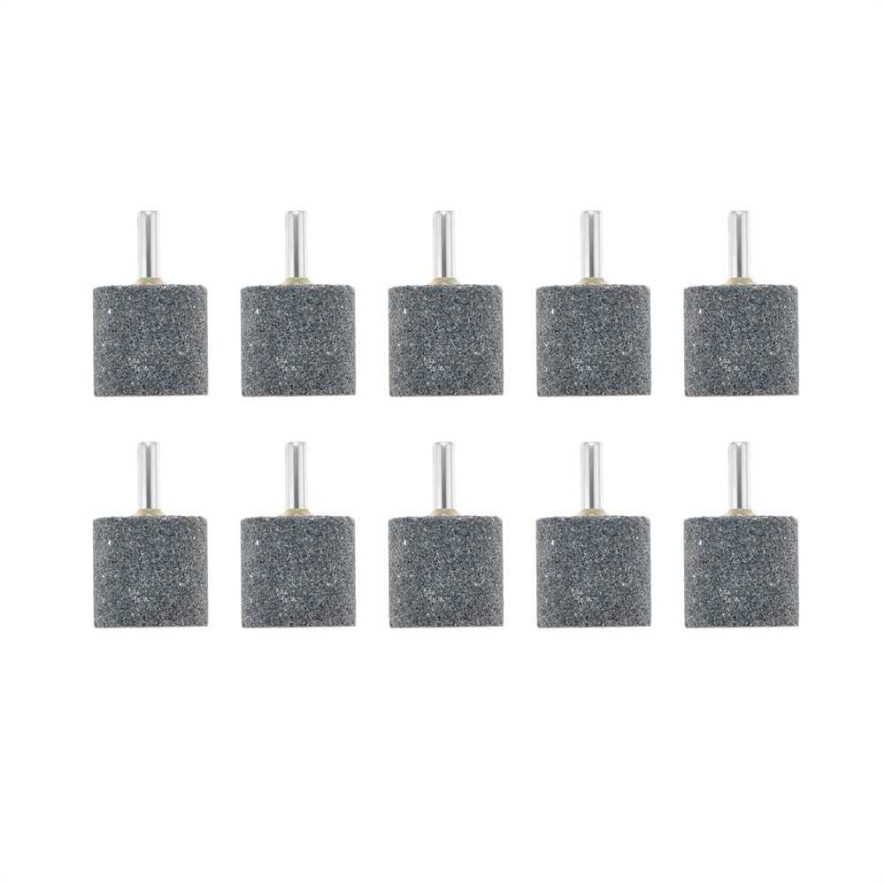 10x Rotary Drill Aluminum Oxide 30mm Head 1/4″ Shank Cylindrical Grinding Stones