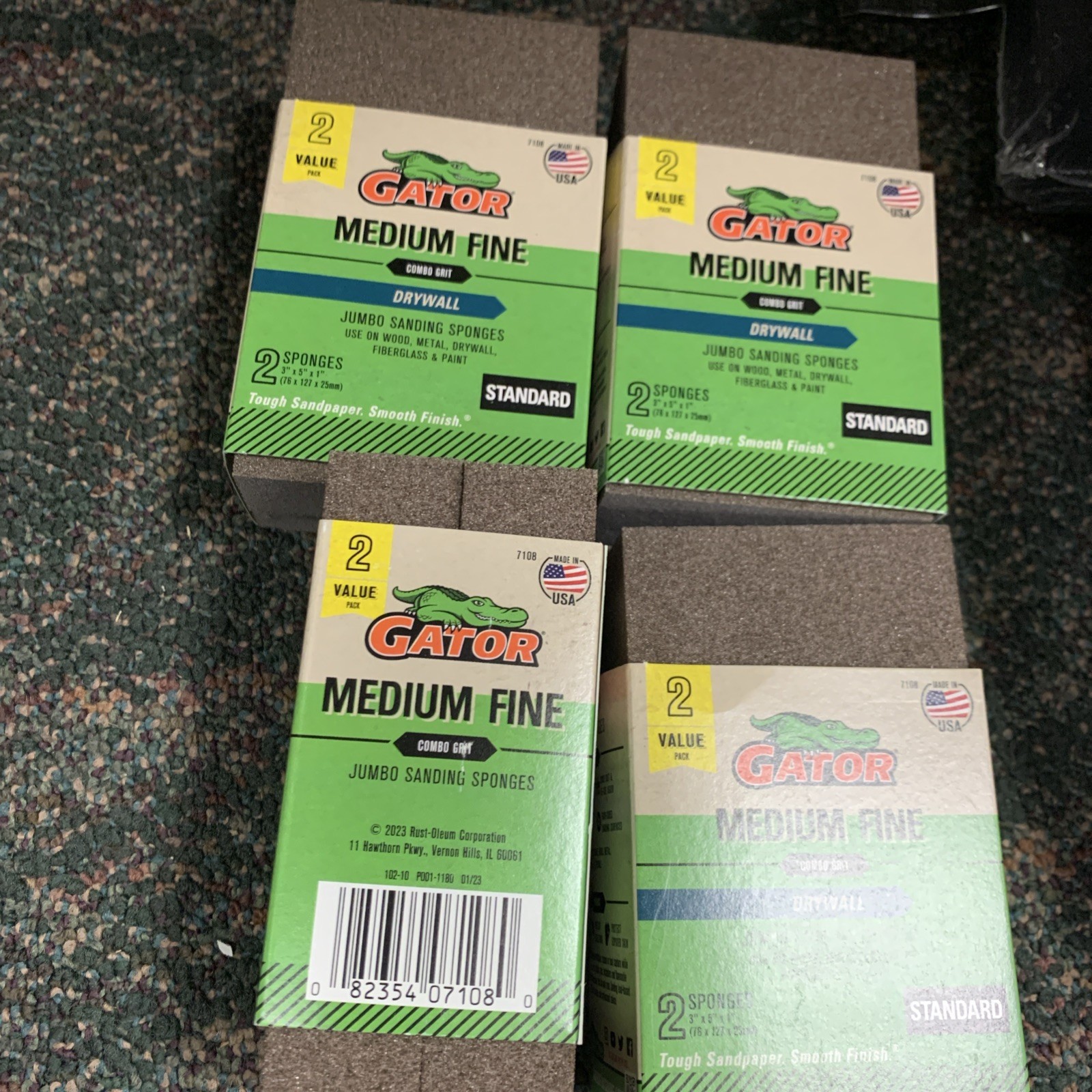 (4) 2 Packs Gator Multi Grade Grit Commercial Sanding Sponge 3” x 5” x 1”
