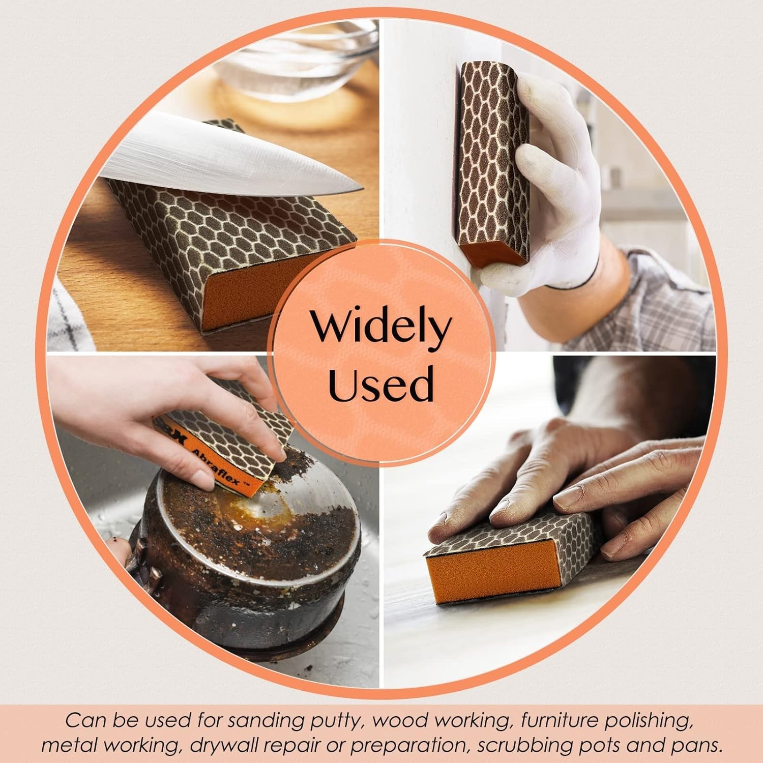 Compact 6-Piece Sanding Sponge Set, Effortless Grit Changes for DIY Projects