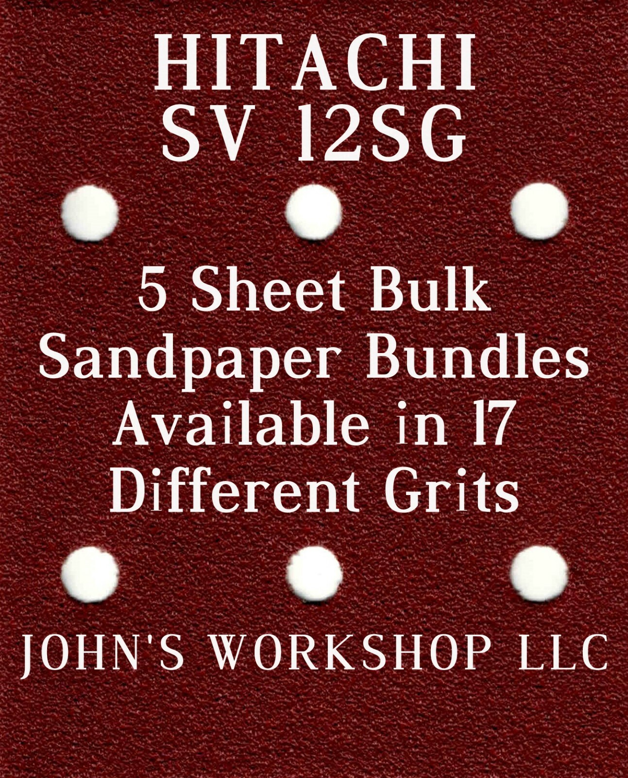 HITACHI SV 12SG – 1/4 Sheet – 17 Grits – No-Slip – 5 Sandpaper Bulk Bundles