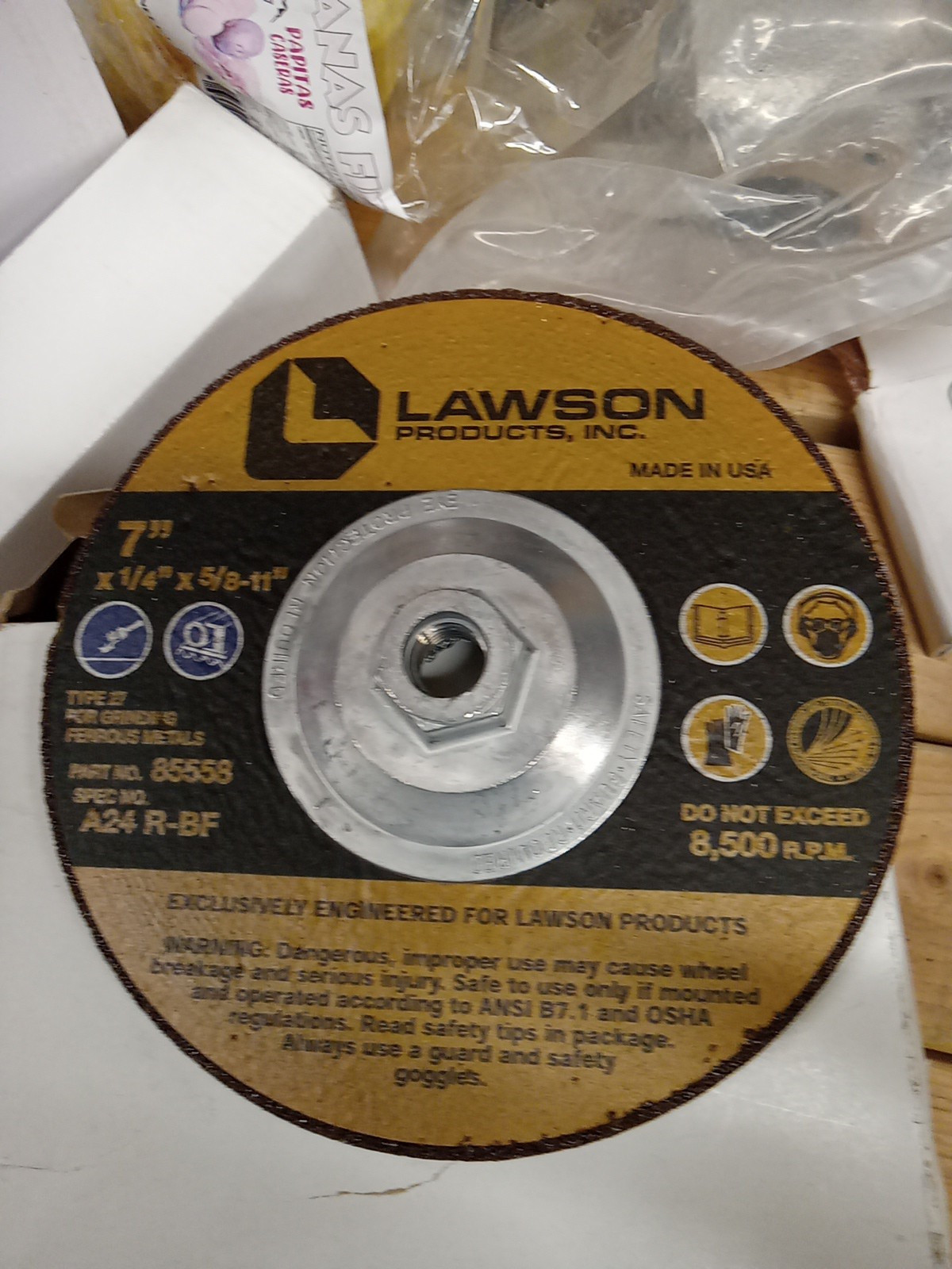 Lawson 7″ X 5/8-11 Premium Metal Wheel 85558 NOS F1