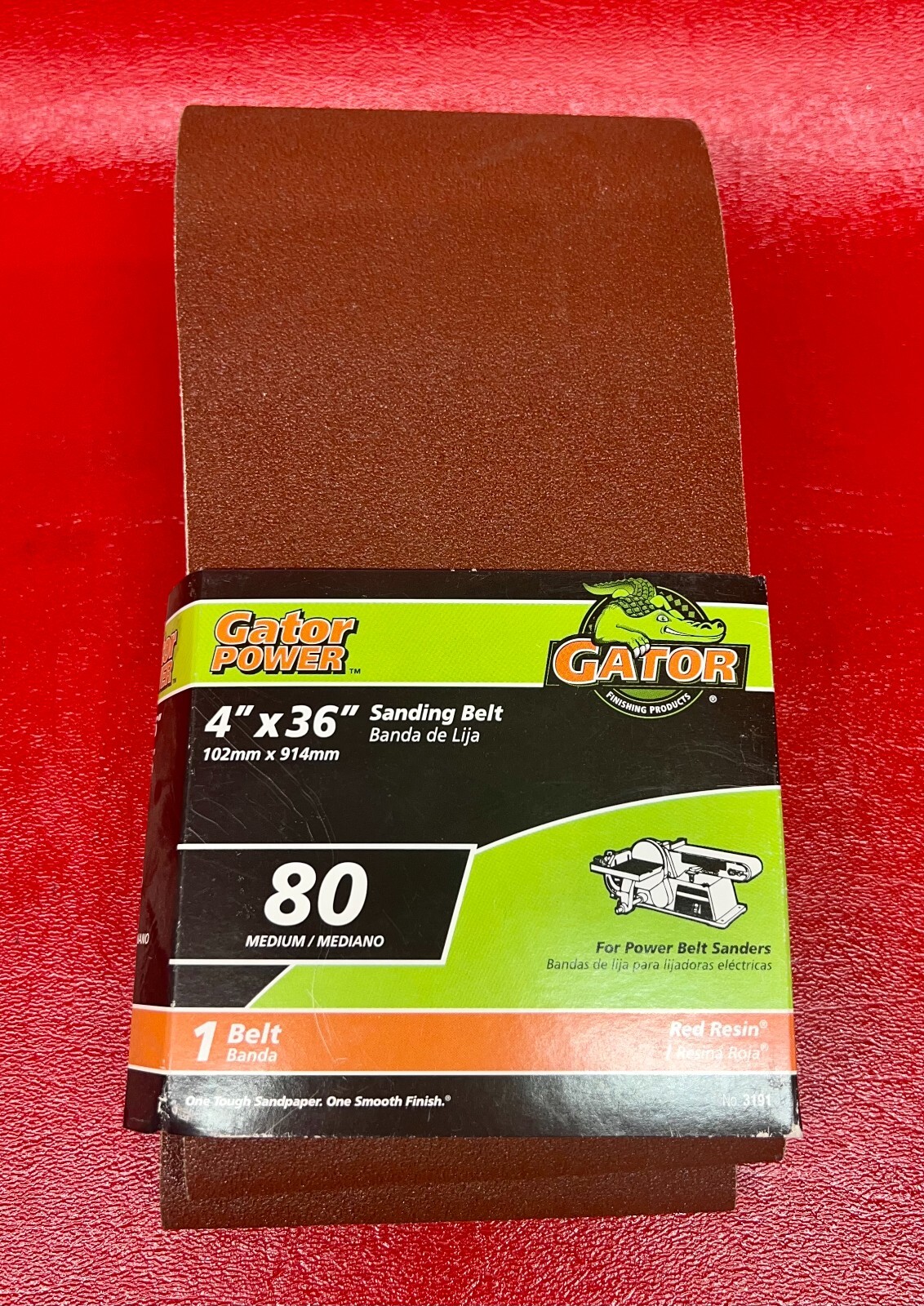 GATOR 3191 4 in. X 36 in. SANDING BELT 80 GRIT MEDIUM FOR POWER BELT SANDERS