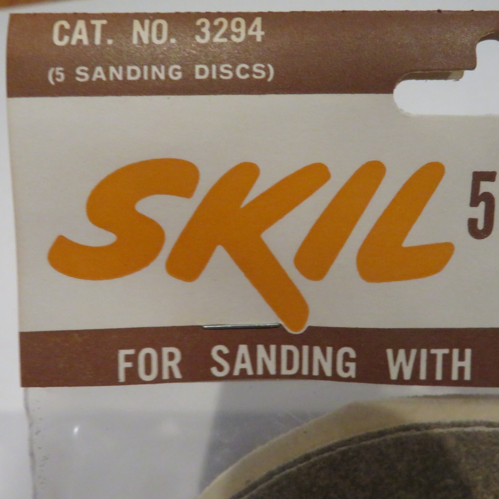 VTG SKIL 5″ Sanding Discs #3294 5 Pk Medium Grit Use w. Any Electric Drill NOS