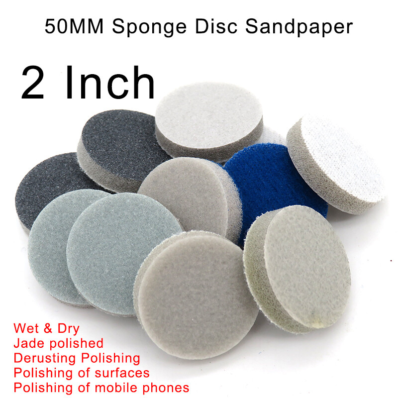 2 Inch 50mm Sponge Abrasive Sanding Disc Wet/Dry Foam Sanding Disc 400-3000 Grit