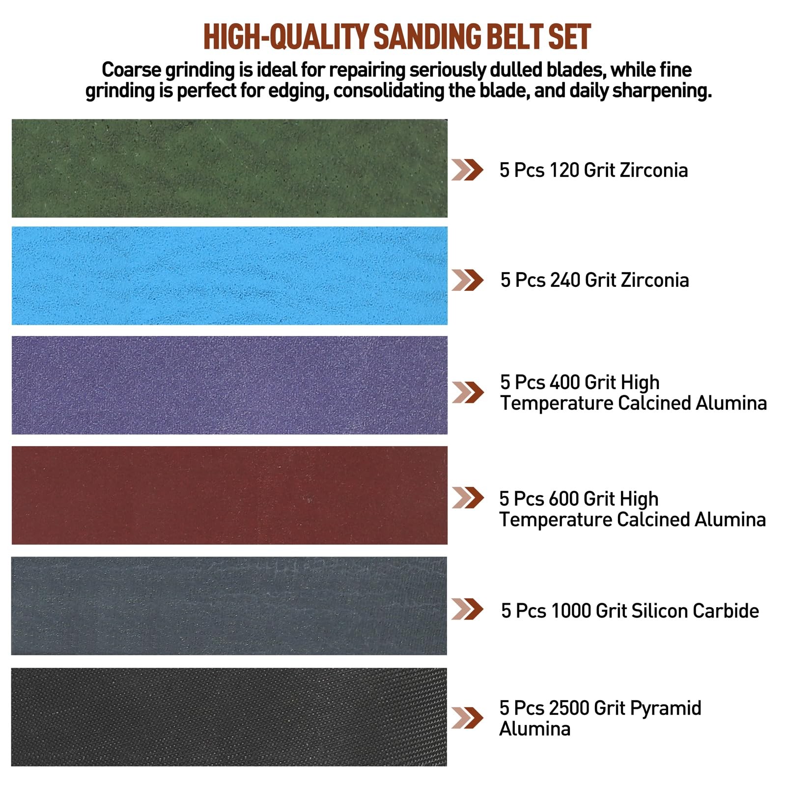30 Pcs 1/2″ x 12″ Sharpening Belt Kit for Official Work Sharp Knife & Tool Sh…