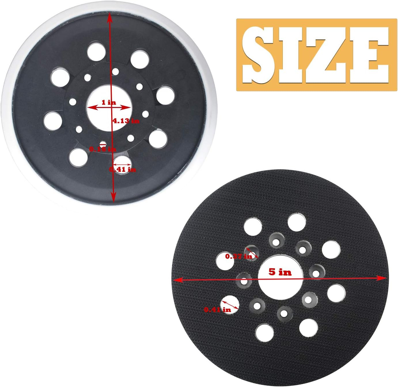 5”Ros20Vs Replacement Sanding Pad Compatible with Bosch RS035, 8 Hole Hard Hook-