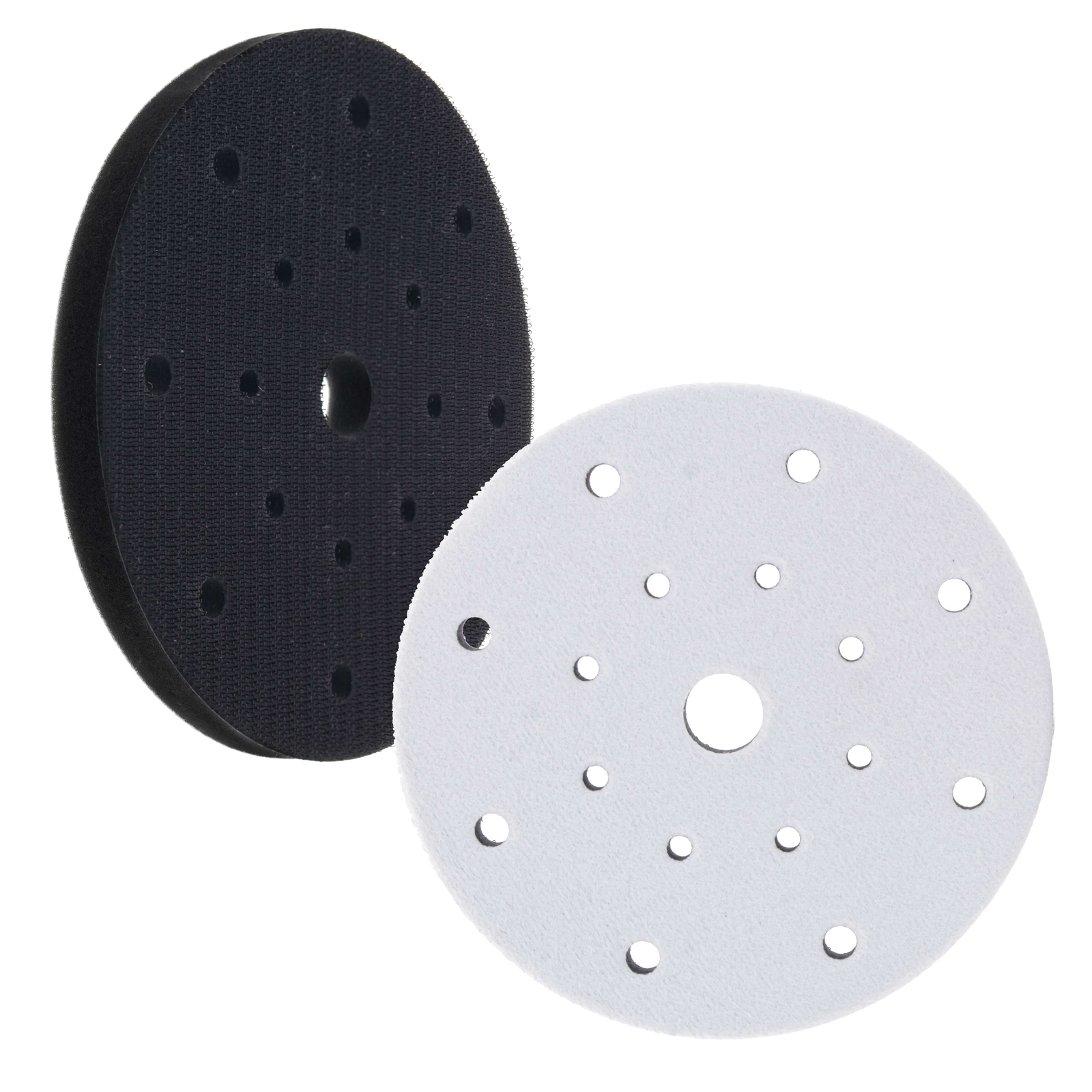 2 Dura-Gold 5″ x 10mm Soft Density Interface Pads, Hook & Loop, 17 Hole Pattern
