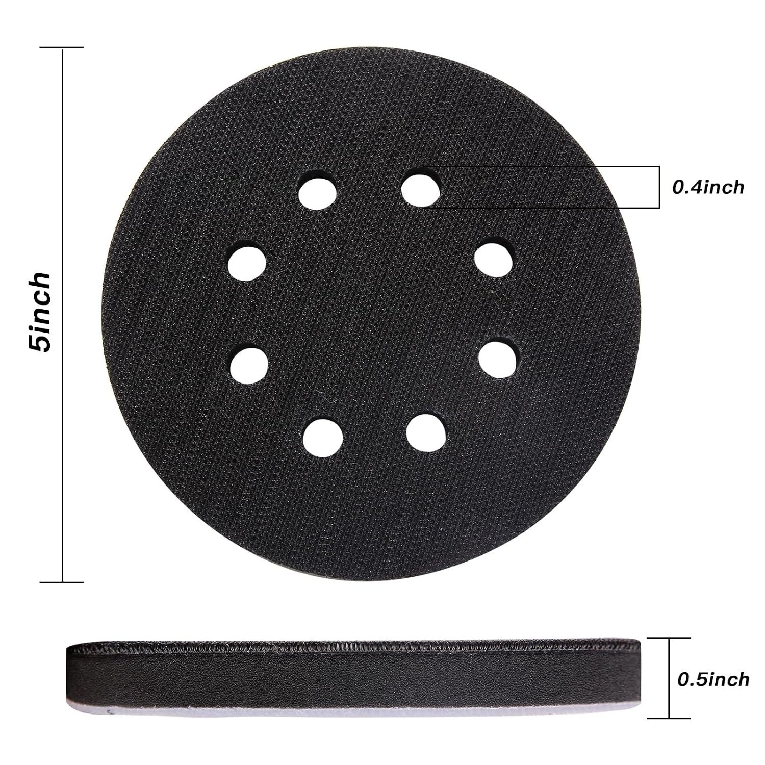 Professional Quality 5 Inch Sanding Pads with 8 Holes for Dust Extraction