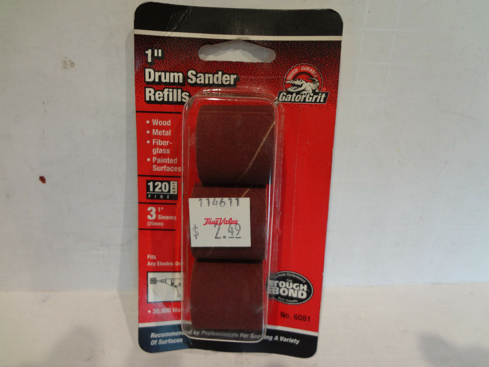 GatorGrit 1″ Drum Sander Refills 120 Fine #6081 (3 sleeves)