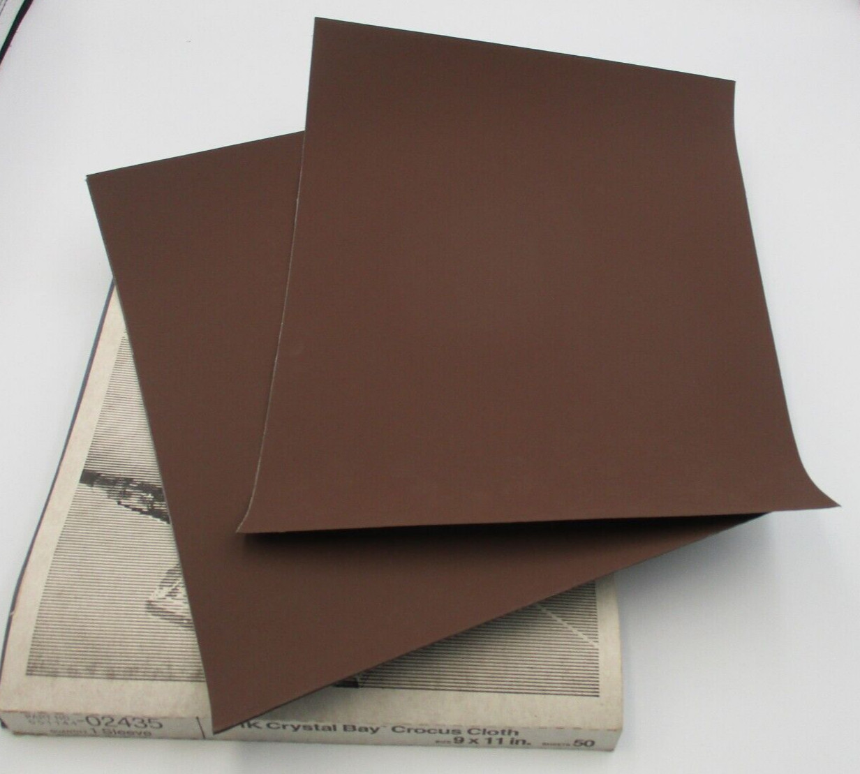 50 Pc 3M 001K Crystal Bay Crocus Cloth 9×11 in Coated Abrasive Sheets 1000 grit