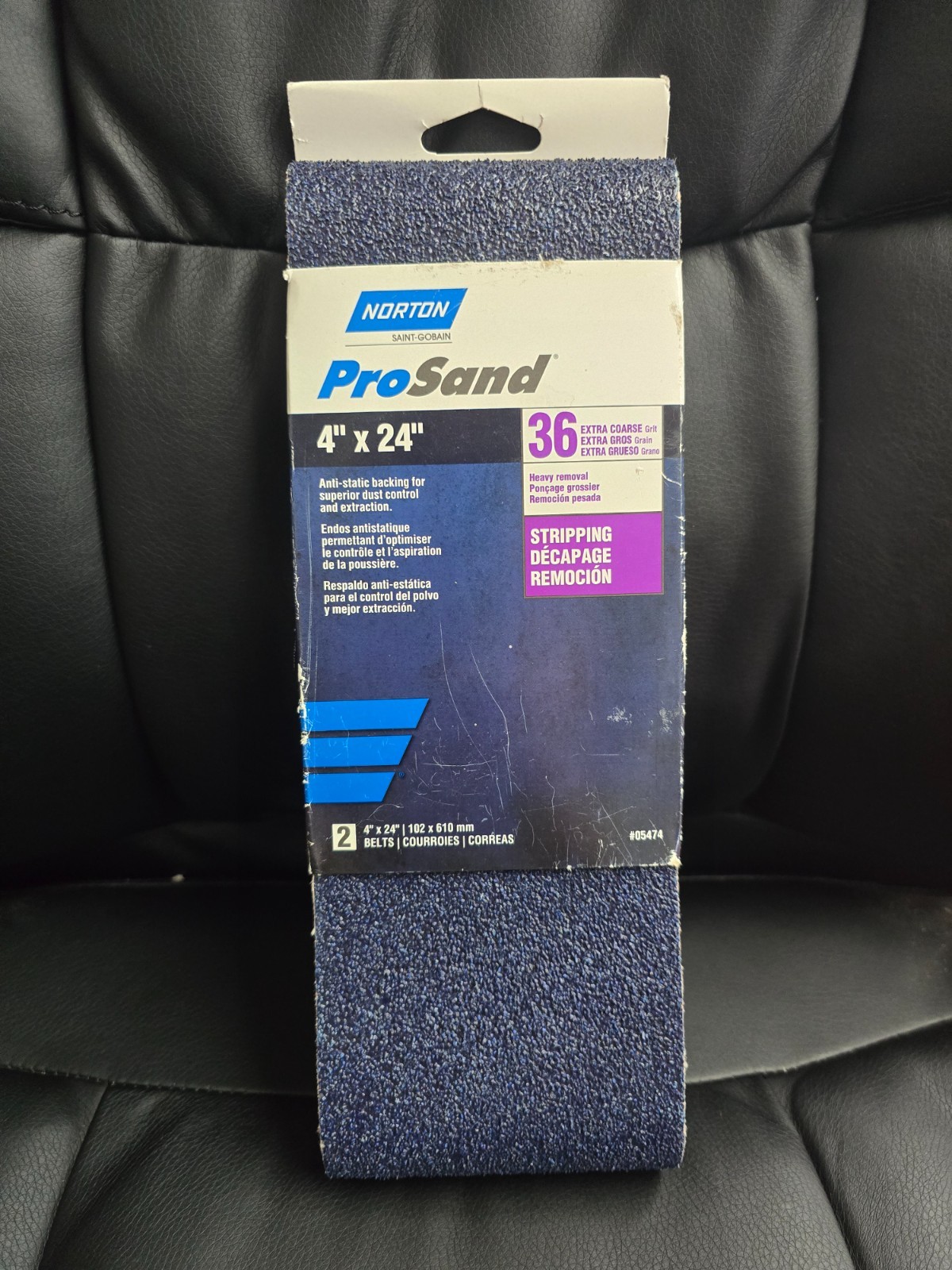Norton ProSand 4″x24″ Sanding Belt 36 Extra Coarse Grit, 2 Pack