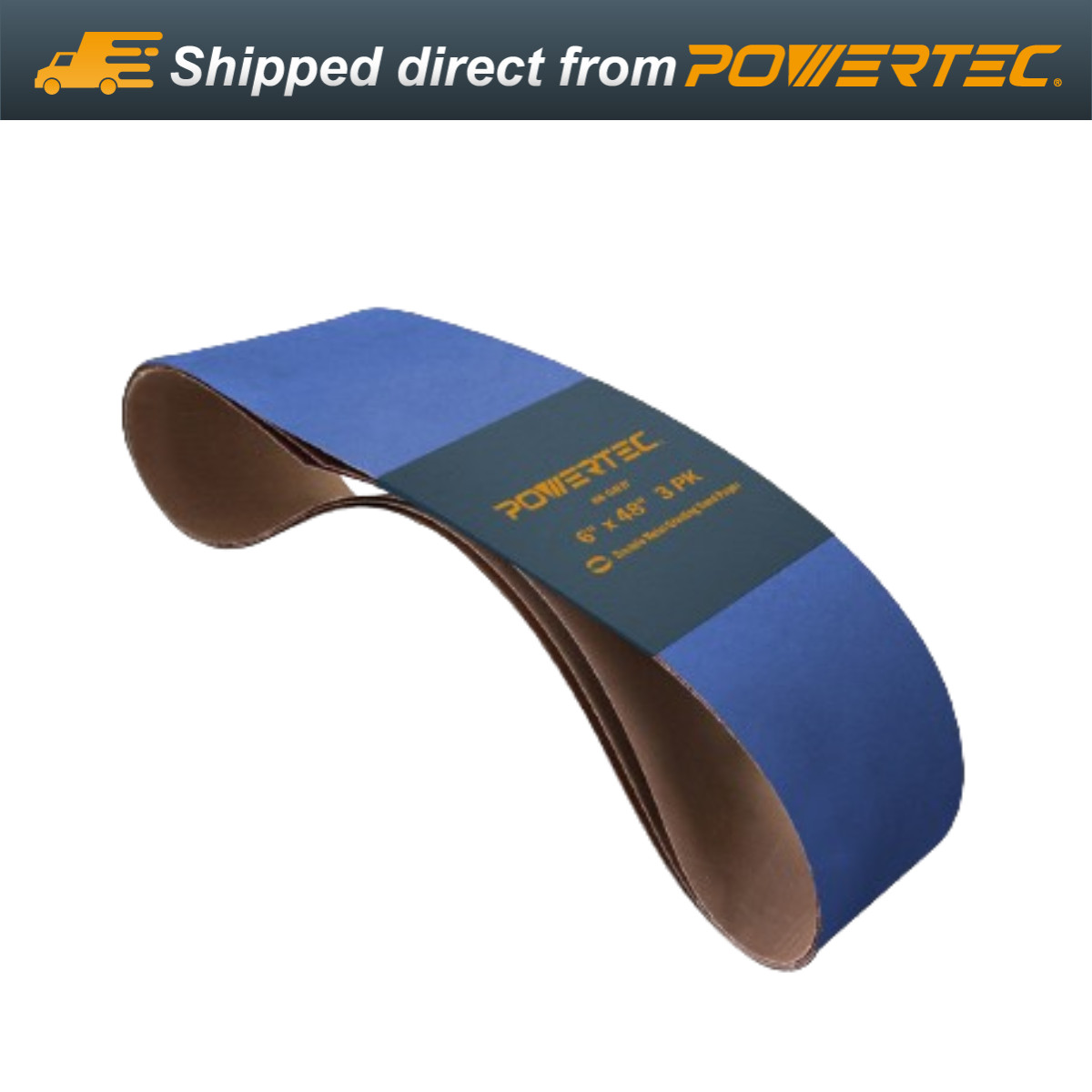POWERTEC 6×48 inch 36 Grit Metal Grinding Zirconia Sanding Belt-3pcs 4648036Z-3