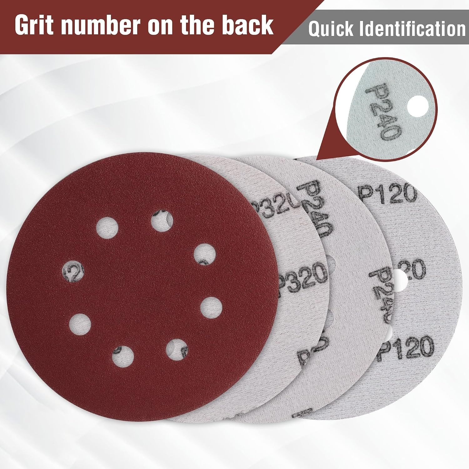 150-Piece Sanding Discs Set for Random Orbital Sander, Various Grits Included