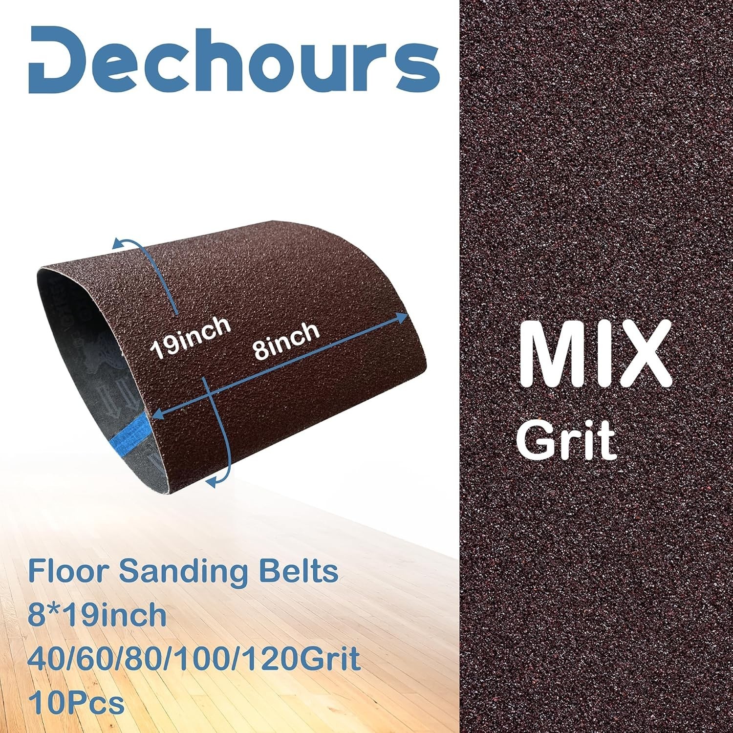 Sanding Belts Assorted Grits 40 60 80 100 120 10 Pack for Drum Sander Floors