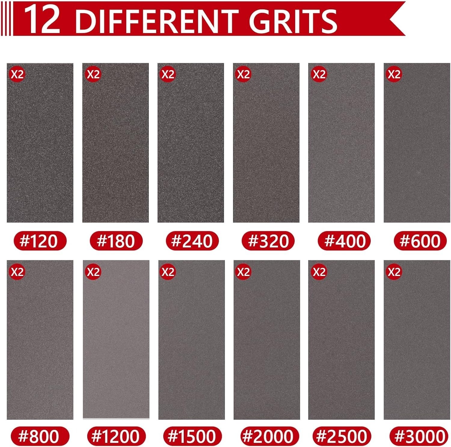 24PCS 3 x 4 Inch Sanding Sponge Set, 120-3000 Grit Soft Foam Hand Sander Bloc…