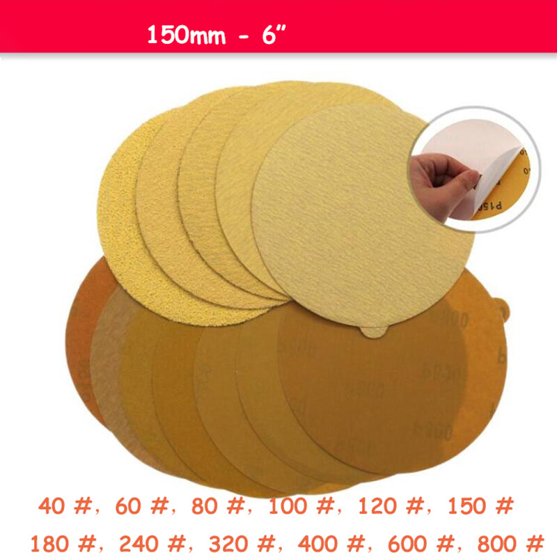 150mm Sanding Disc 6 inch Grinding Abrasive Backing Pad P40-P800 Grit Sandpaper