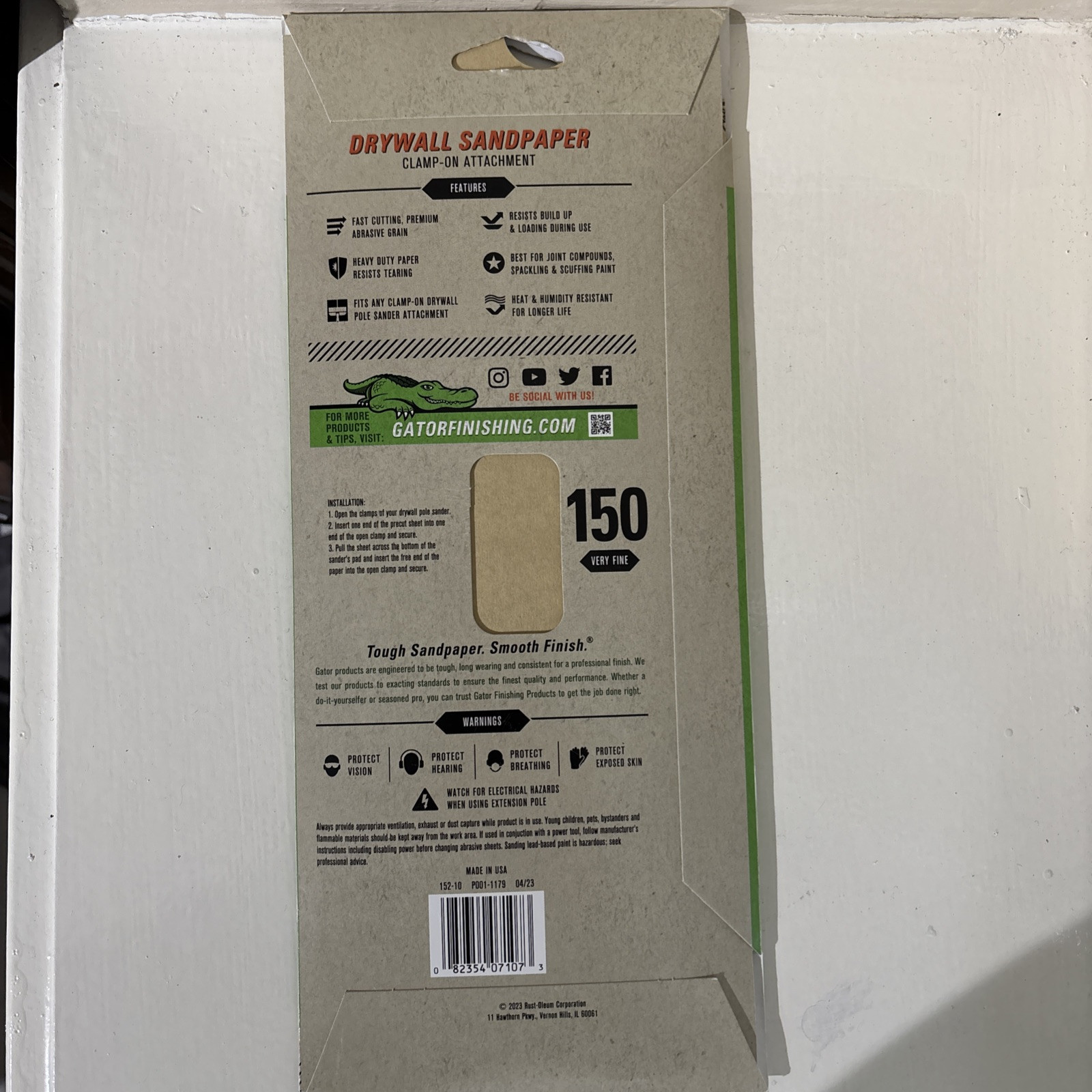 Gator Fine 150 -Grit Sheet Sandpaper 4.25-Inches W x 11.25-Inches L 10 -Pack