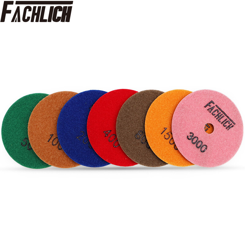 7pcs 100mm/4″ Diamond Concrete Floor Wet Polishing Pads Sanding Grinding Discs