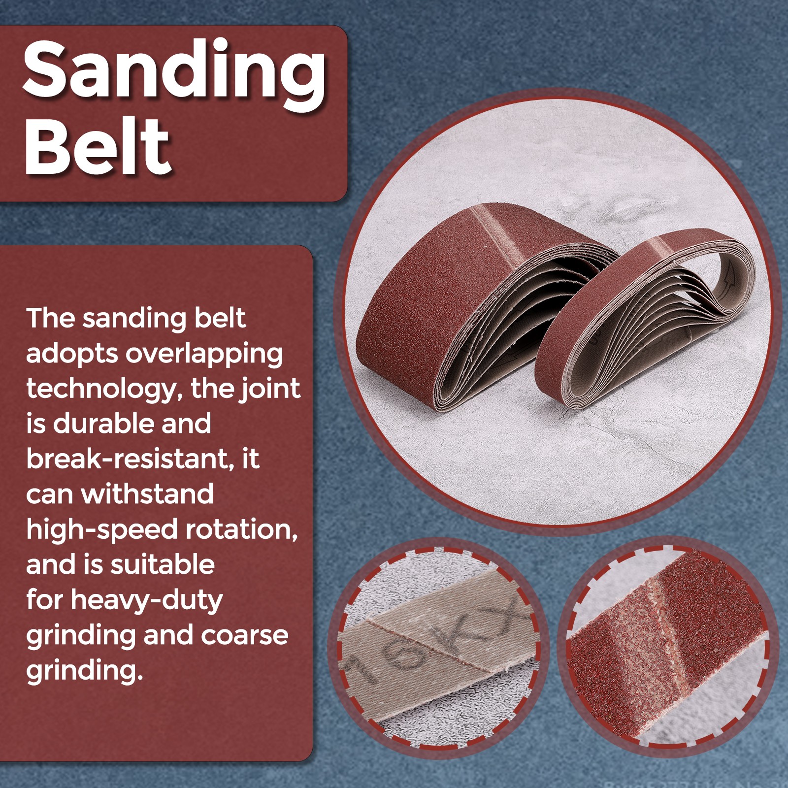 5 Pcs Sanding Belts 2 x 82 Inch 60 Grit Aluminum Oxide Abrasive Sandpaper