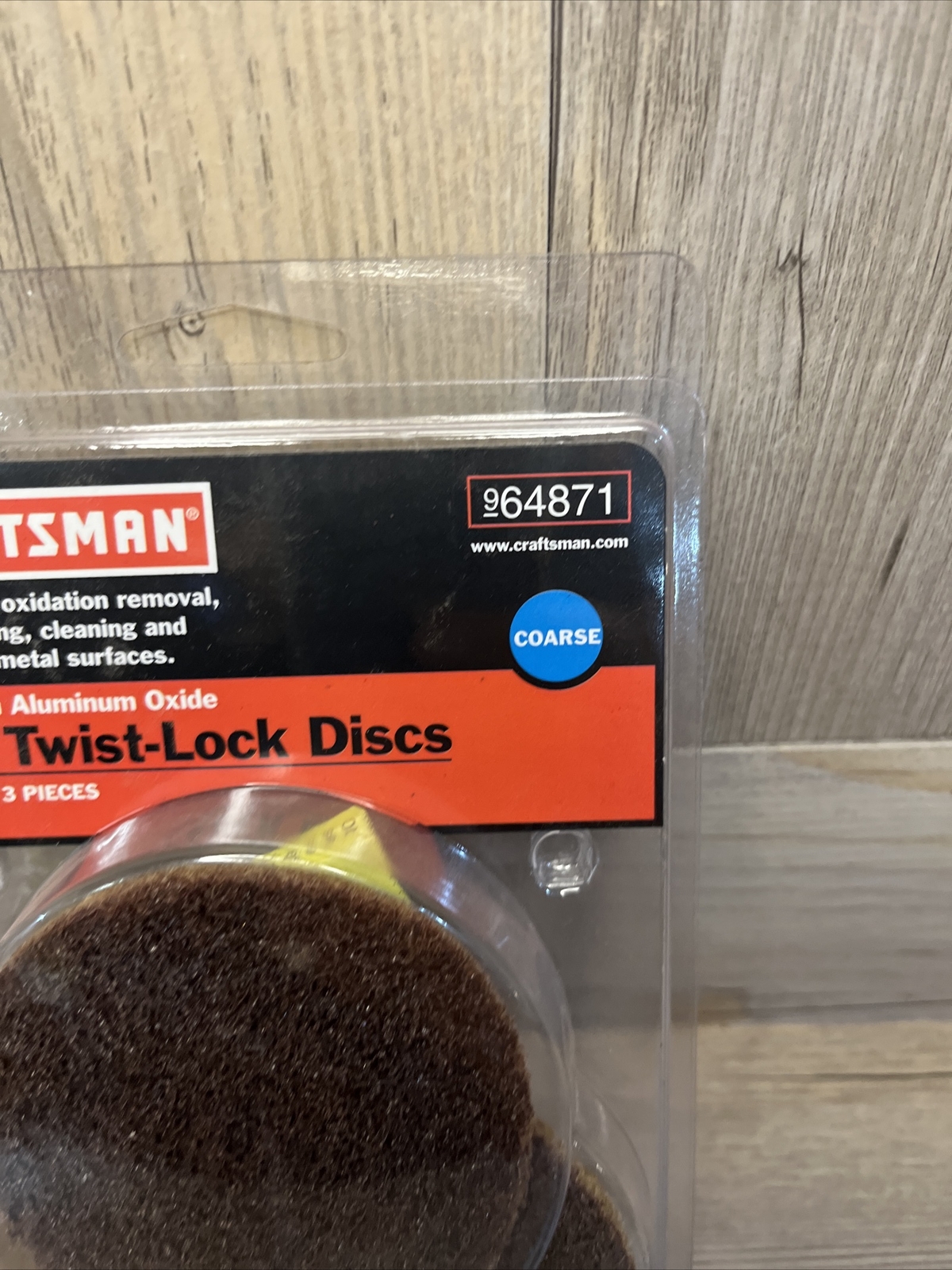3-pk Craftsman 3″ Twist-Lock Discs Coarse Non-Woven Alum Oxide 964871