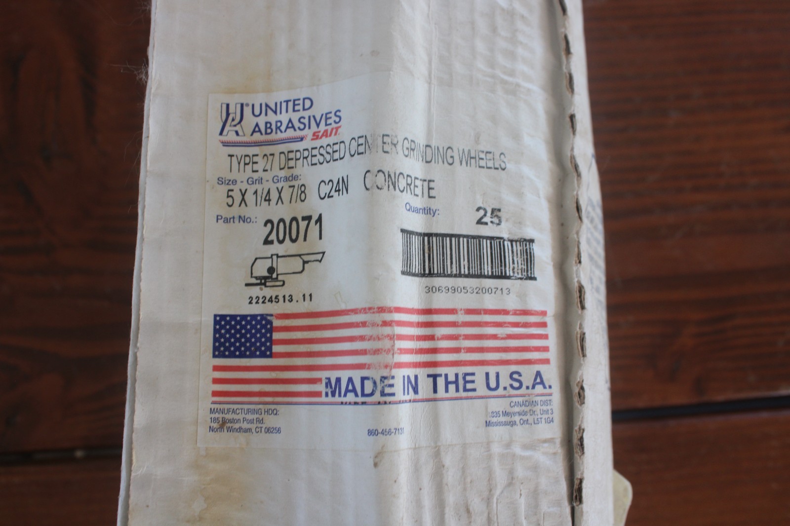 Box 25 Concrete Steel Grind SAIT Type 27 Masonry Wheels 5″x 1/4″x 7/8 C24N 20071