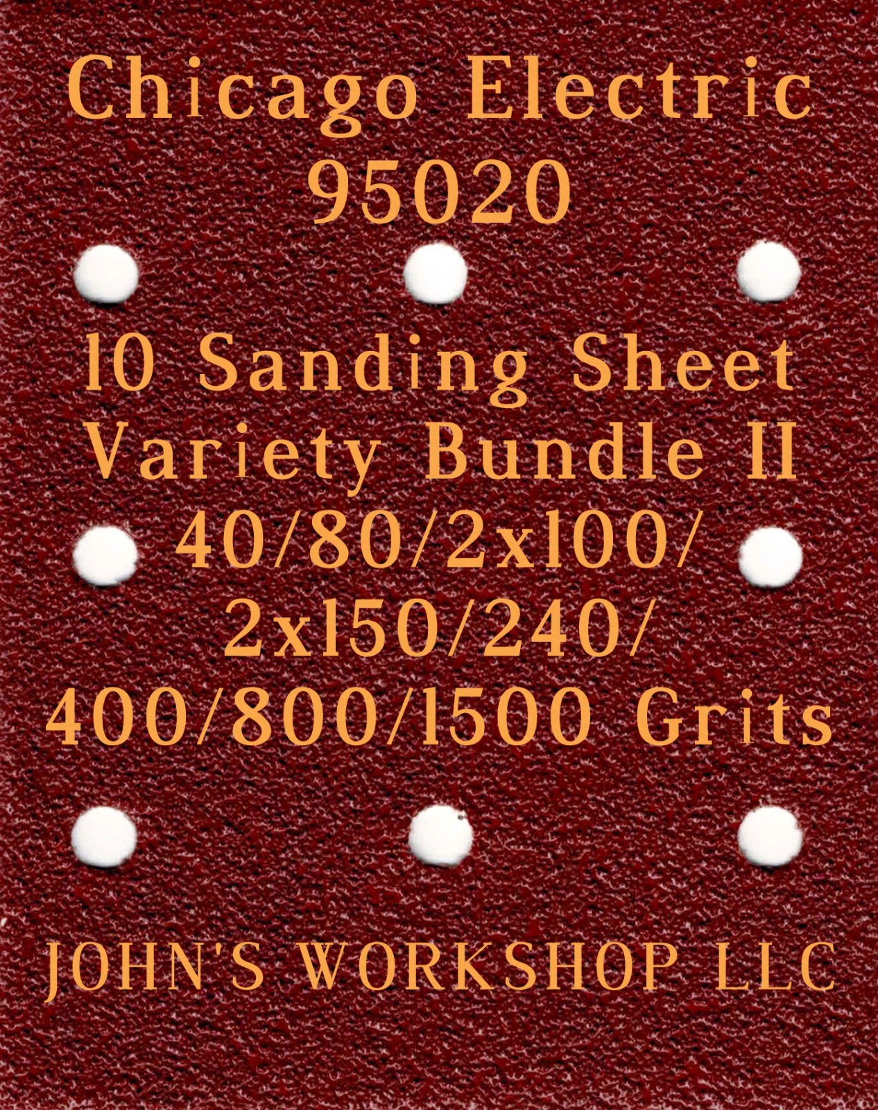 Chicago Electric 95020 – 40/80/100/150/240/400/800/1500 – 10pc Variety Bundle II