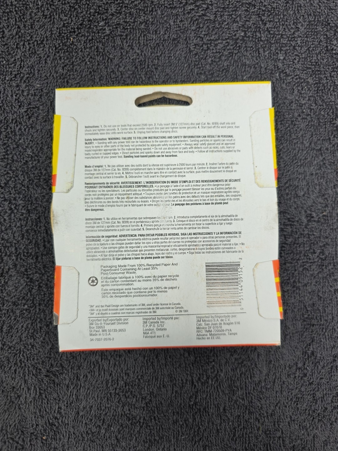 3M 5″ Center Mount Sanding Discs 50 Grit 127mm – Box of 24 (9152NA