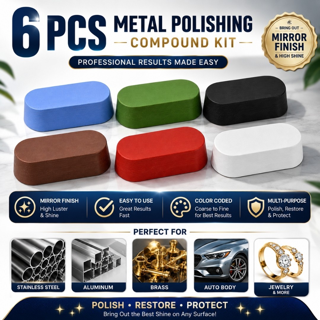 6 Pcs Metal Buffing Polishing Compound for Buffing Wheel, Polish Rouge Bar