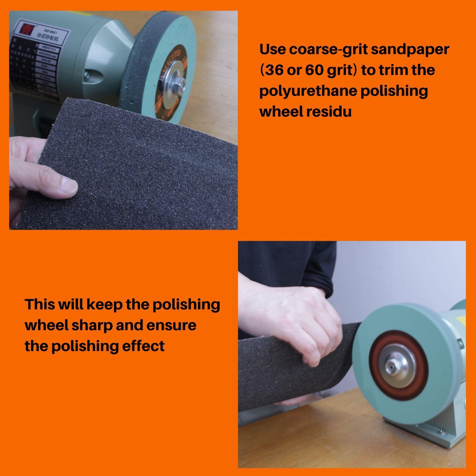 Elastic Polyurethane Buffing Wheel 6 Inch 2000 Grit. for Bench Grinding Wheel…