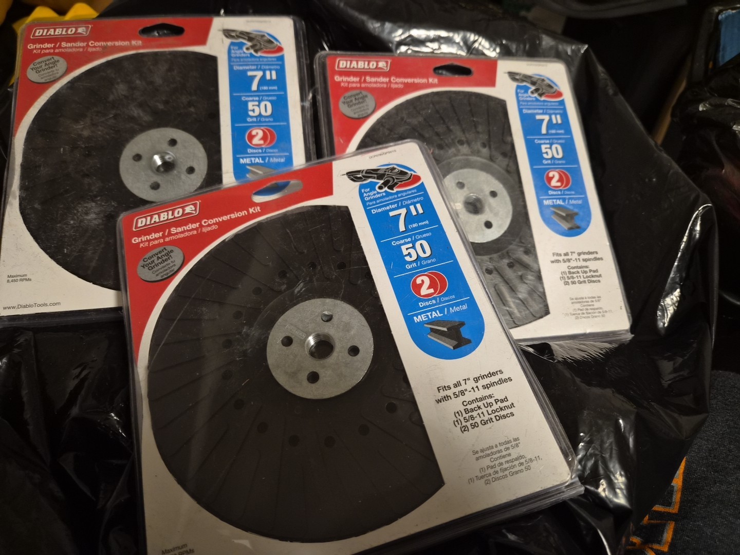 3-Diablo 7″ Metal Grinder/Sander Conversion Kit 2 Discs 50 Grit DCP070VGPS01G
