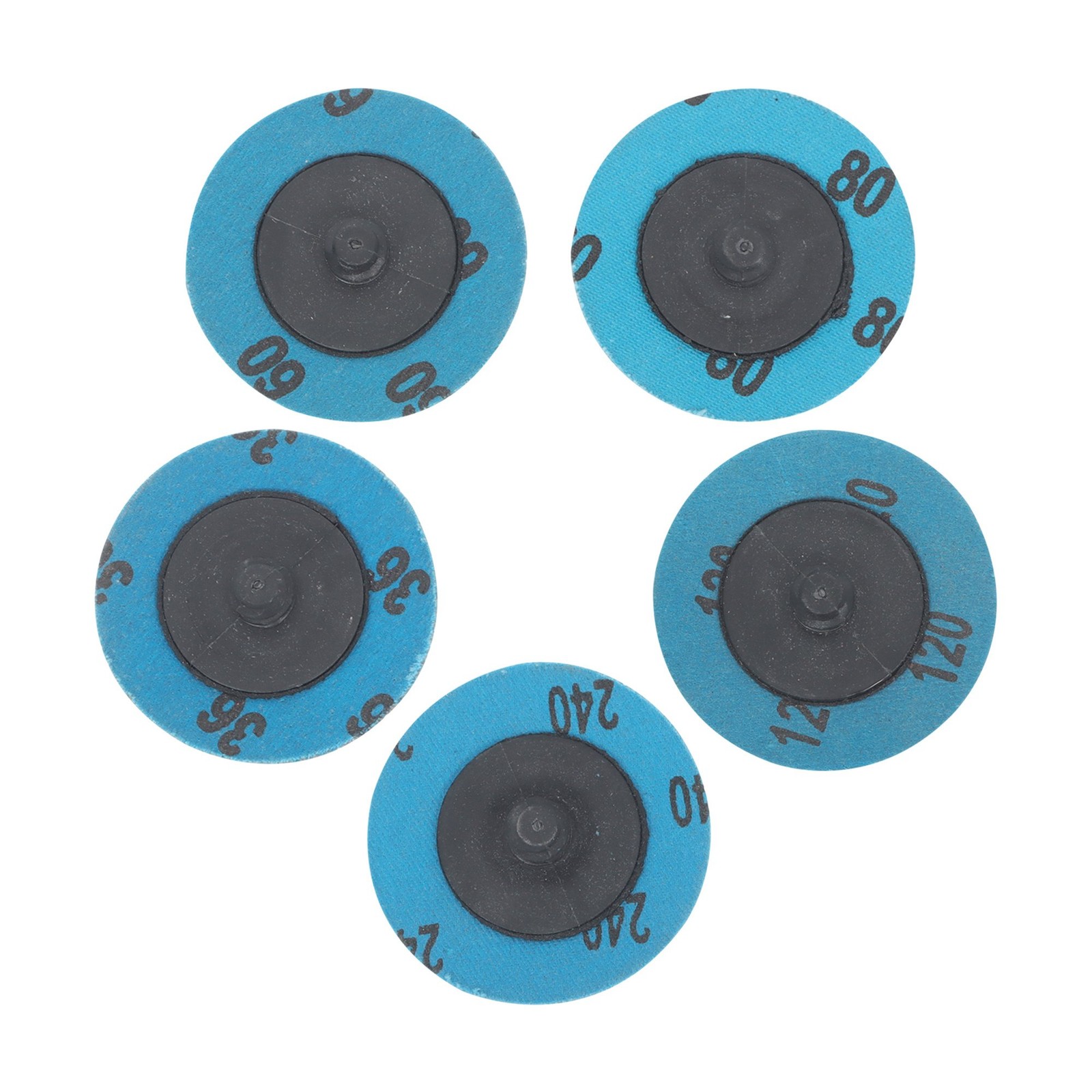 2Inch Roll Lock Quick Change Sanding Discs Set 36/60/80/120/240 Grit Set of 50