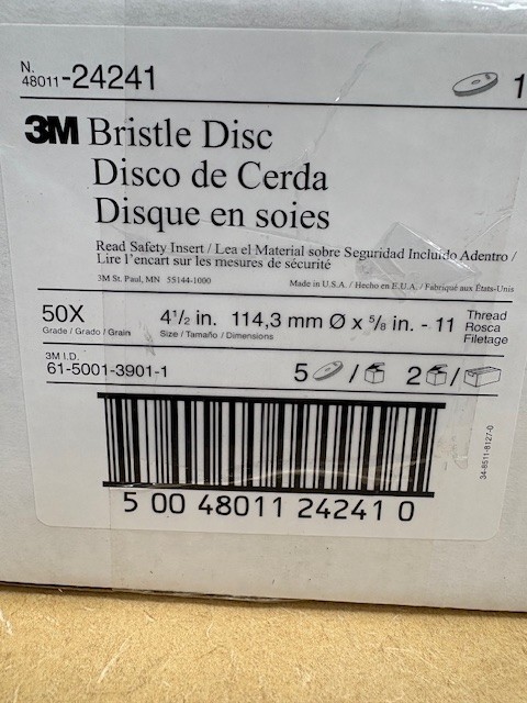 3M 24241 Bristle Disc 4-1/2″ 50 Grit Green Bristle Discs, 5-Pack NEW