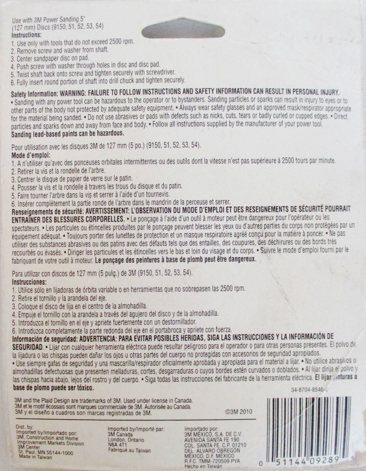 3M 9289NA 5″ Disc Pad For Use With Power Sanding Discs