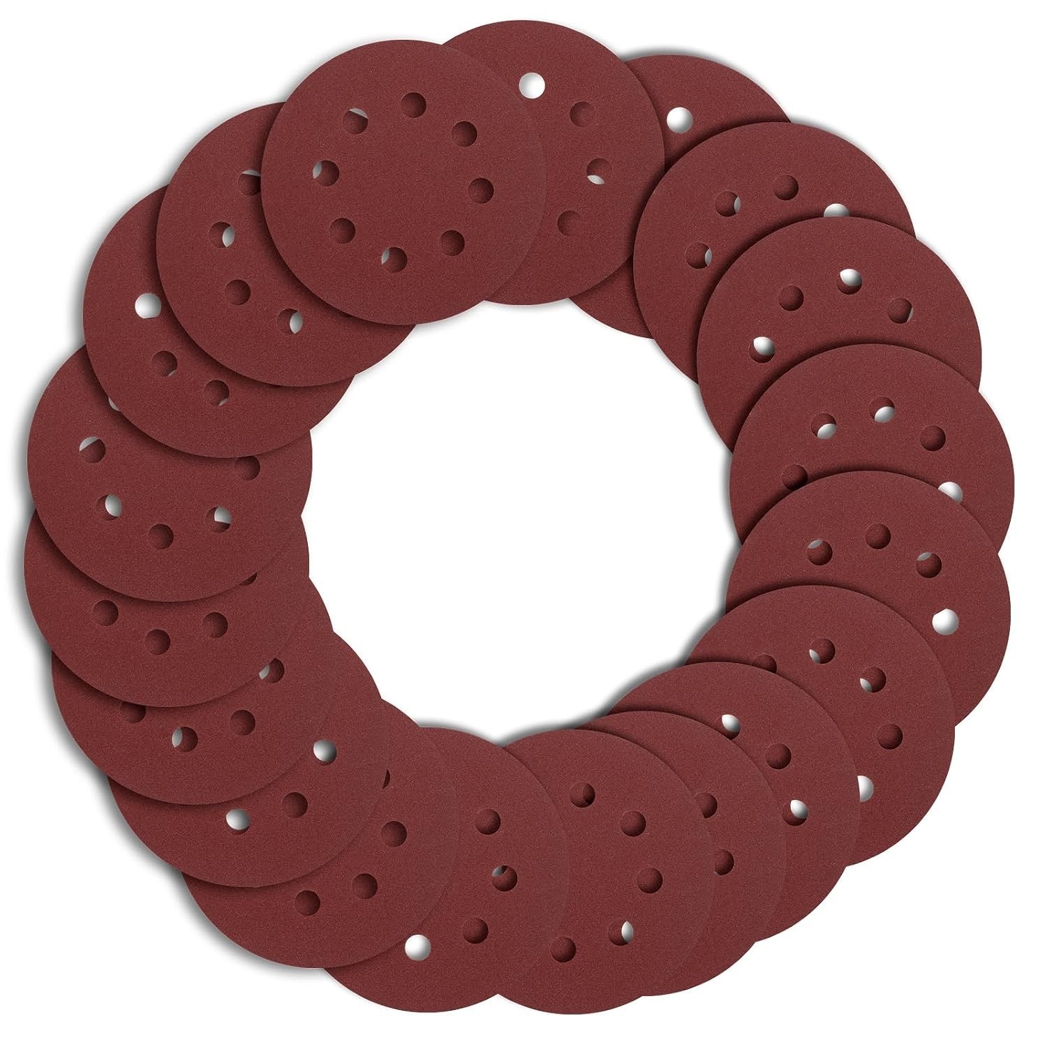 20 PCS 5-Inch 240 Grit Hook & Loop Sanding Discs for Orbital Sanders