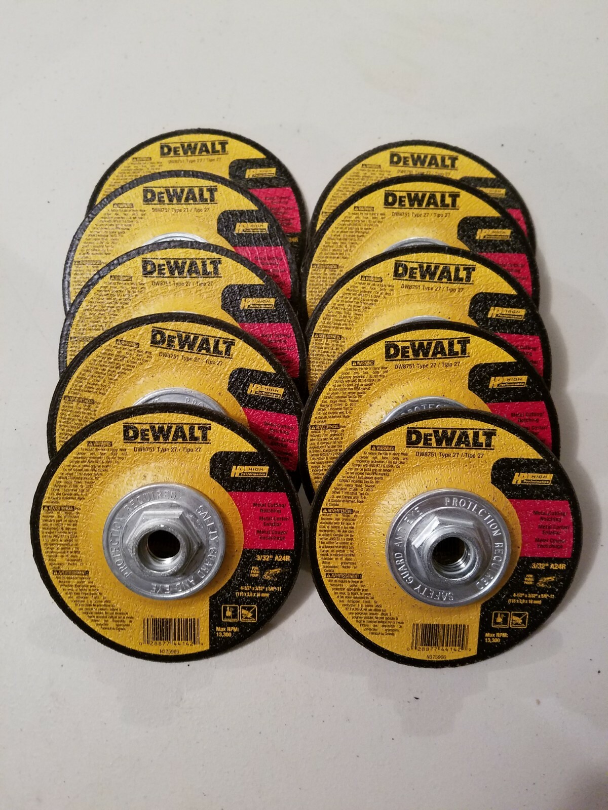 DeWalt DW 8751 4 1/2″ X 3/32″ X 5/8 – 11 Grinding Wheel 10 Pack