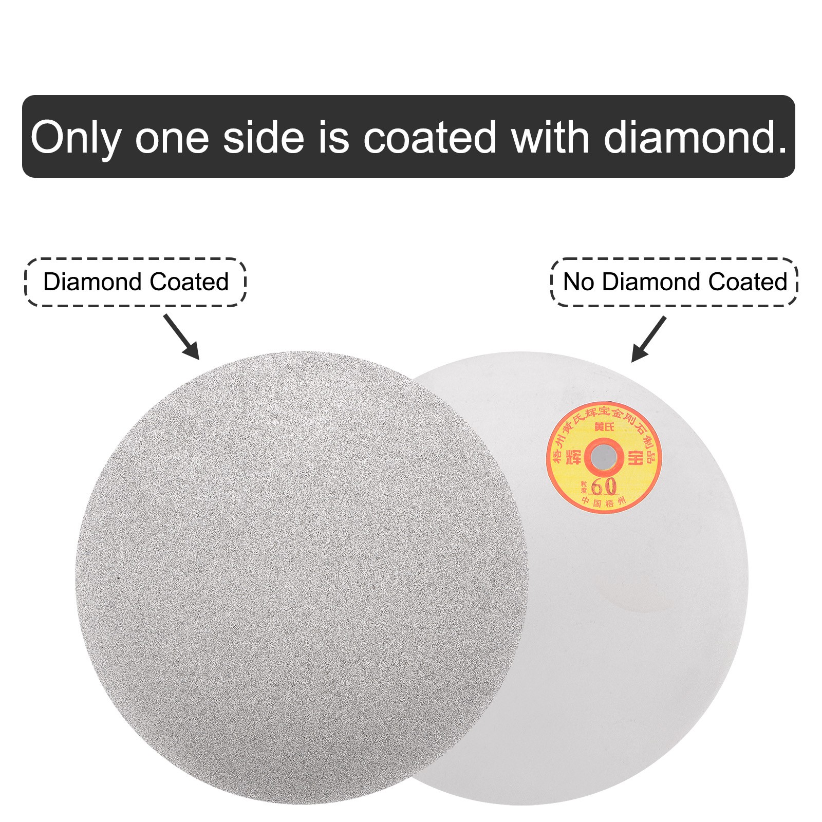 Diamond Sanding Grinding Disc 12″ Grit 60 No Center Hole Flat Lap Wheel Disk