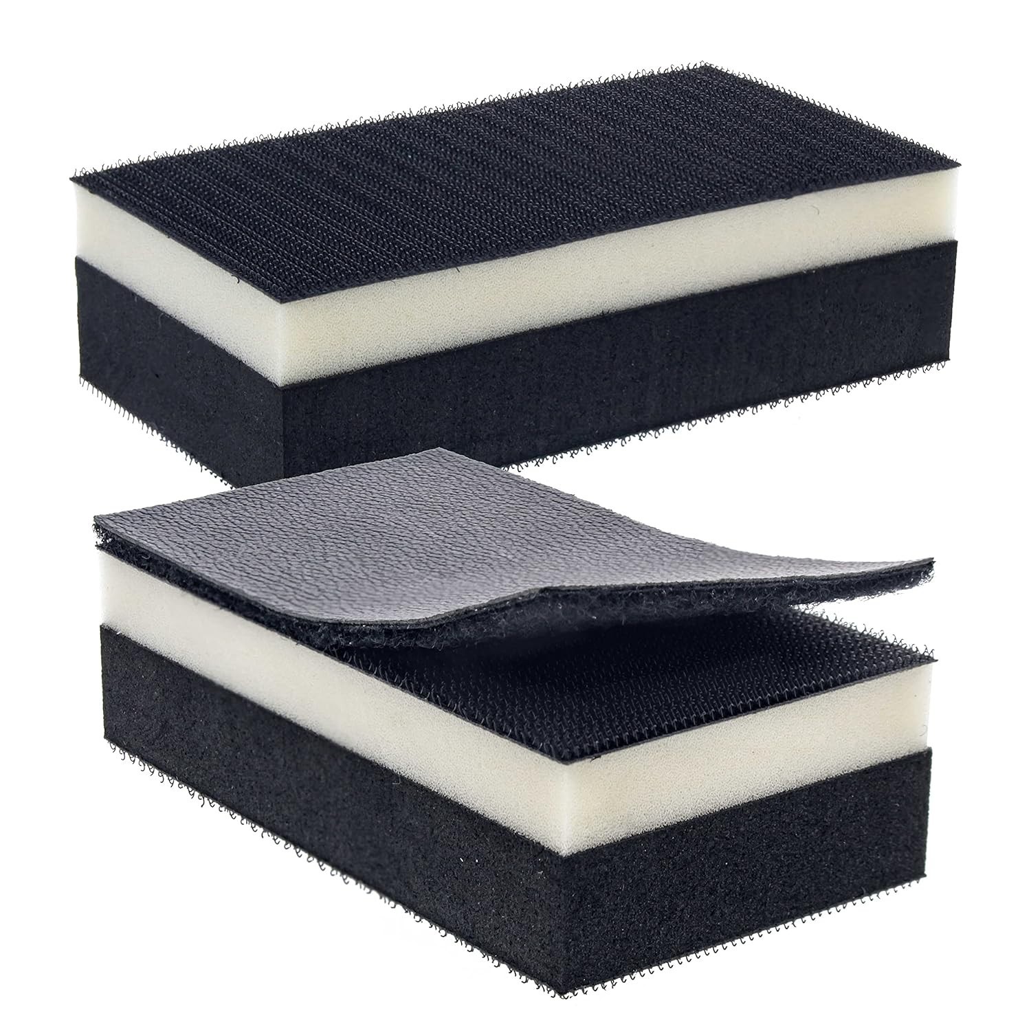 Pro Series Rectangle 5″ x 2-3/4″ Dual Density 2 Sided EVA Sanding Block, Hook…
