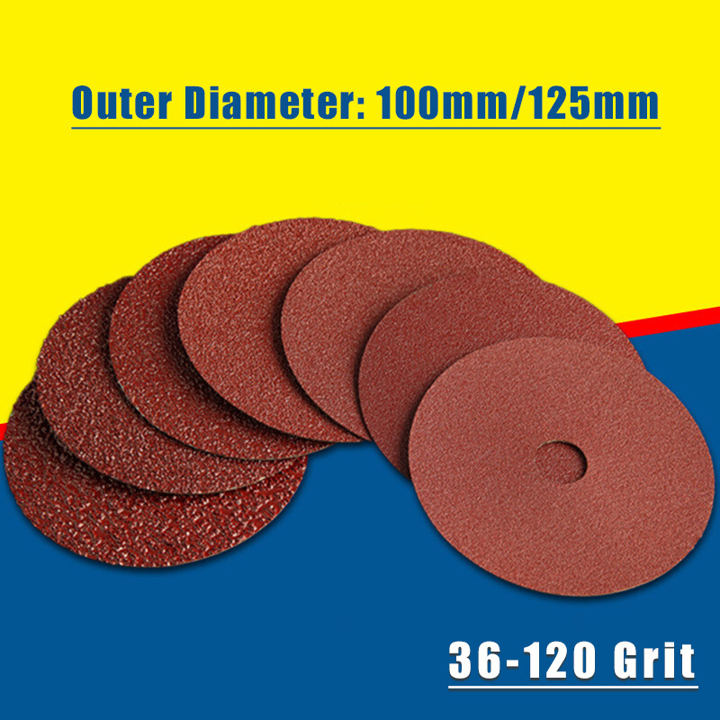 100mm/125mm Sanding Discs Sandpaper Metal Grinding Blades Polishing 36-120 Grit