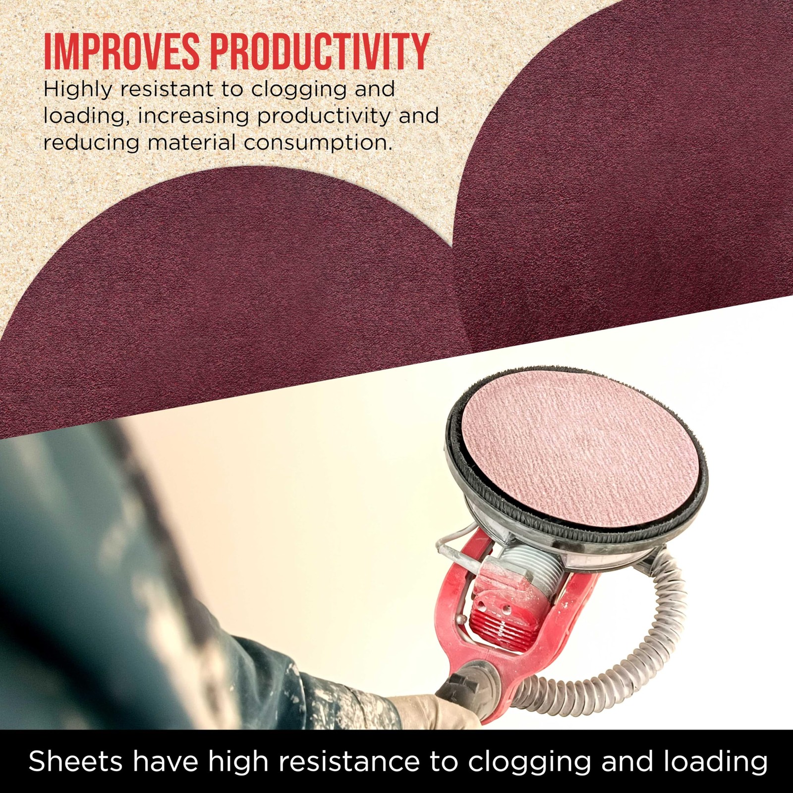 Red 9 Inch PSA Sanding Discs 120 Grit 20 PCS Self Adhesive Stickyback Paper