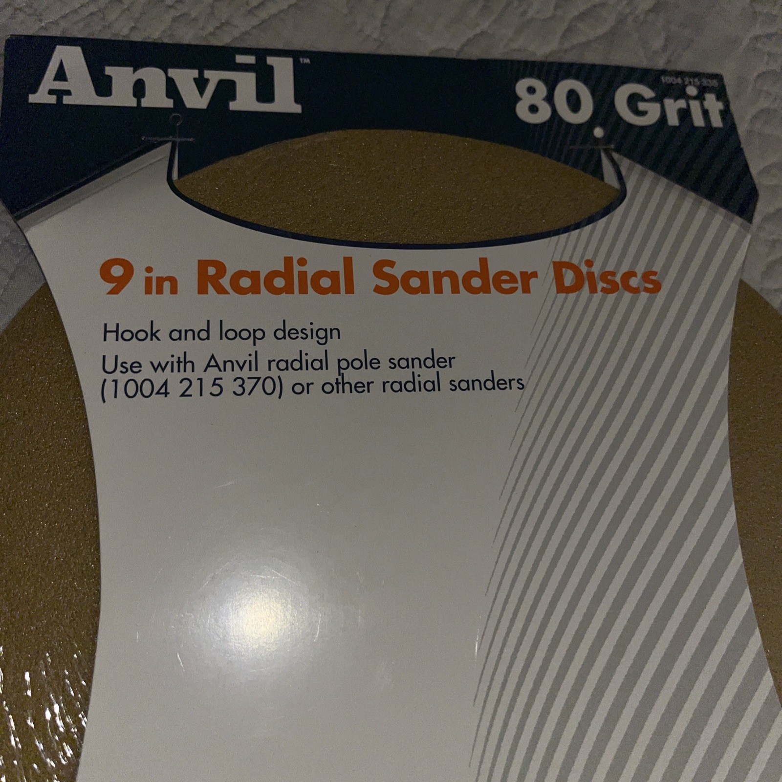 Anvil 9 Inch Radial Sander Disc 120 Grit Hook And Loop 10 Piece 9”