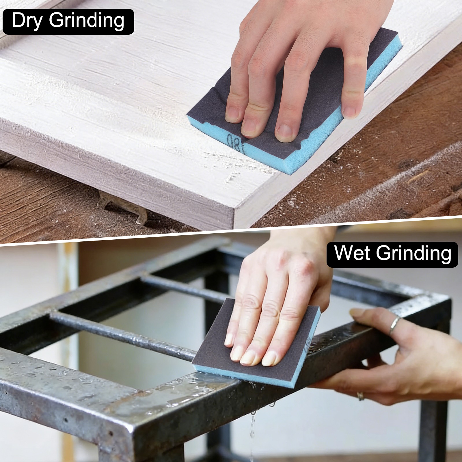 18PCS 60-320 Grit Sanding Sponge Block Wet Dry Sandpaper for Wood Metal Paint