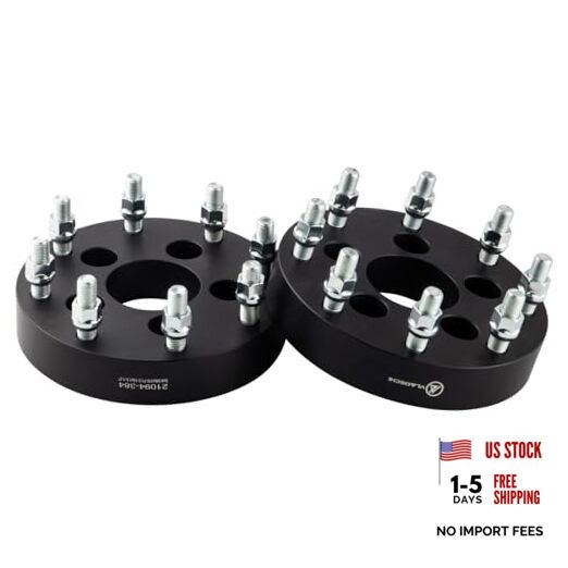 Black Forged 5×4.5 to 8×170 Wheel Adapters 1.5 Inch 14×1.5 1.5 Inch – Pack of 2
